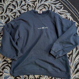Vintage 90s Reebok Heavyweight Sweatshirt Navy Blue Mens L Crew Neck